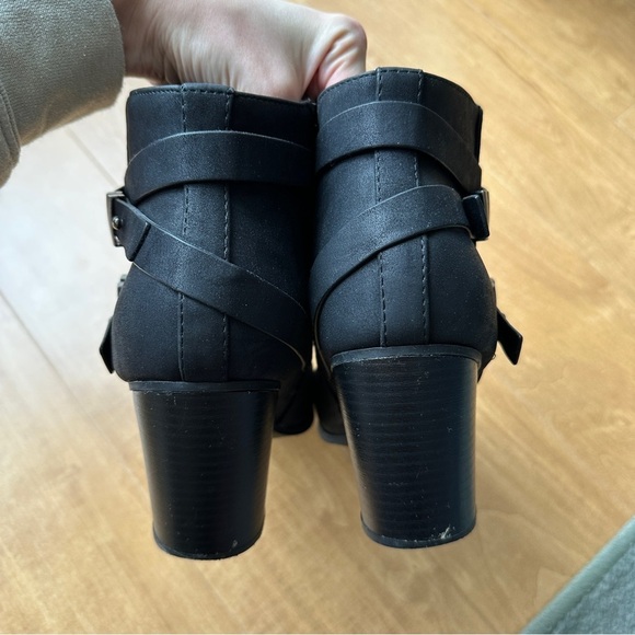 Charlotte Russe Women's Black Suede Strappy Heeled Ankle Boots/Booties, Size 9 - Picture 5 of 10